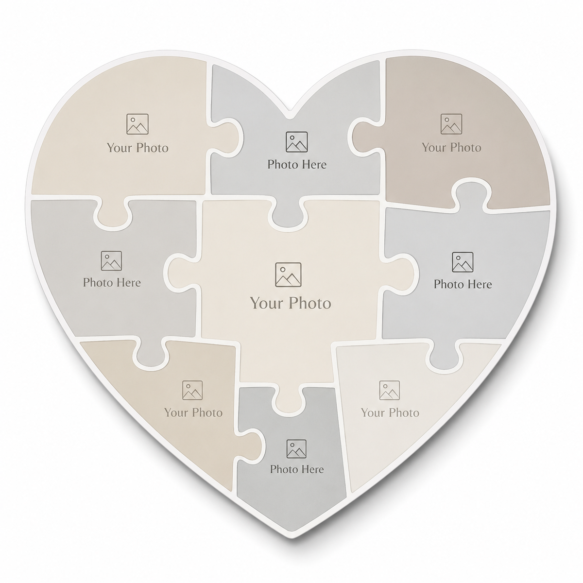 Custom Heart Collage - heart-shaped 9-photo puzzle collage
