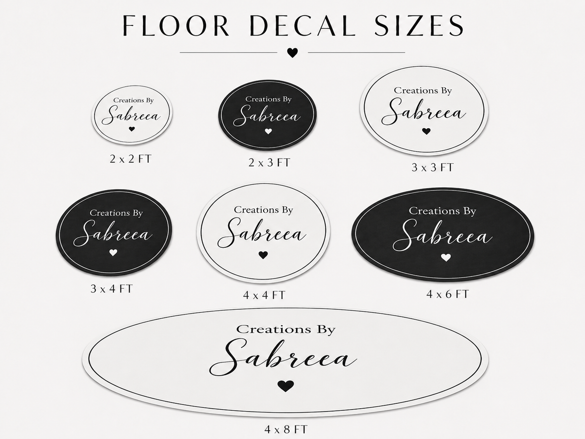 Floor decal sizes